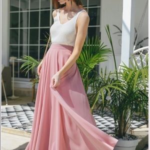 Morning Lavendar AMELIA FULL MAXI SKIRT, Sz Med, Rose. Lucy Paris.